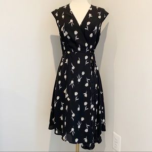 Banana Republic Floral Midi Wrap Dress 2 Petite